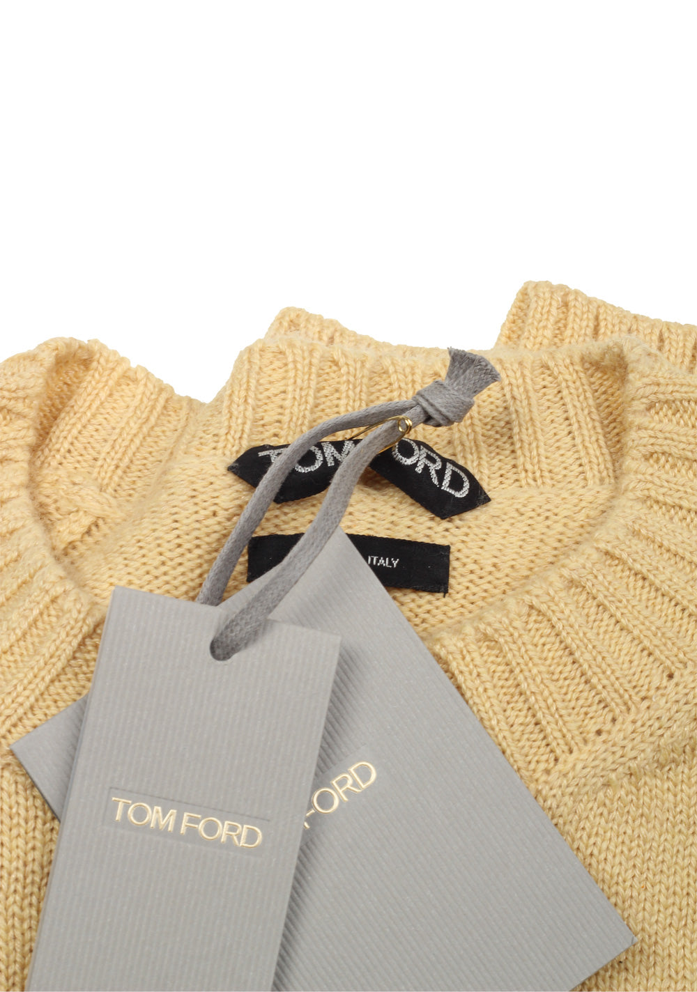 TOM FORD Yellow Crew Neck Sweater Size 48 / 38R U.S. In Cashmere Linen
