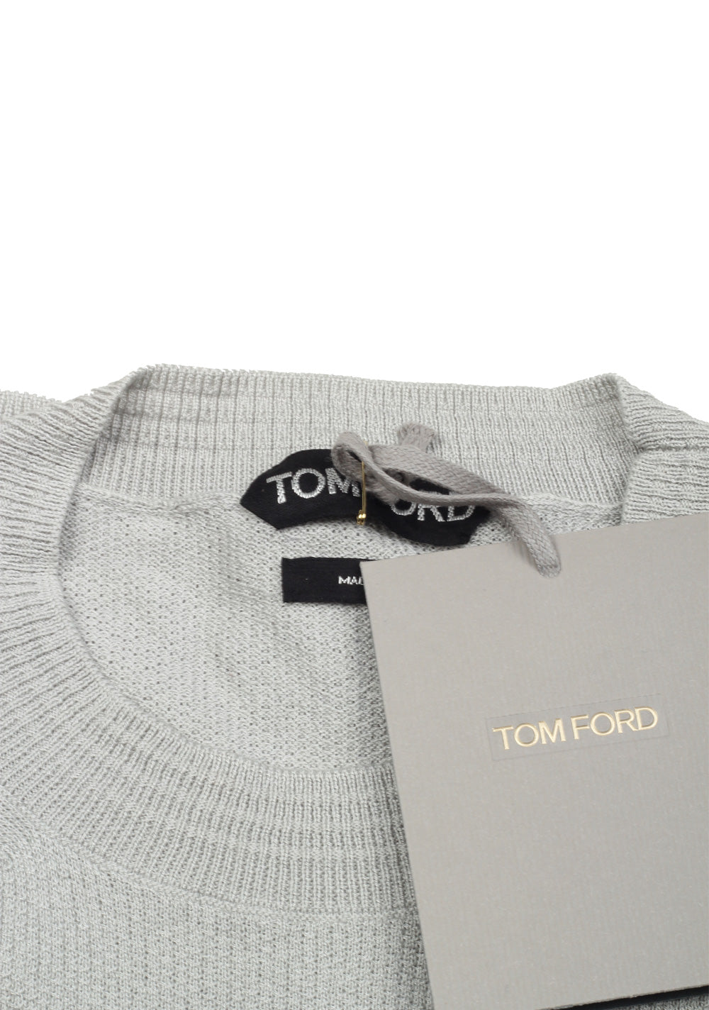 TOM FORD Gray Crew Neck Sweater Size 48 / 38R U.S. In Cotton