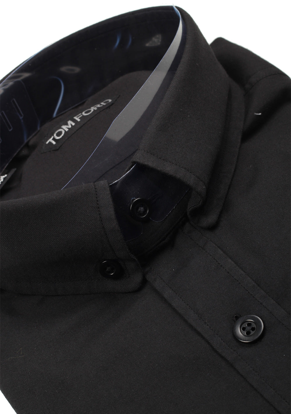 TOM FORD Solid Black Casual Button Down Shirt Size 40/ 15,75 U.S.