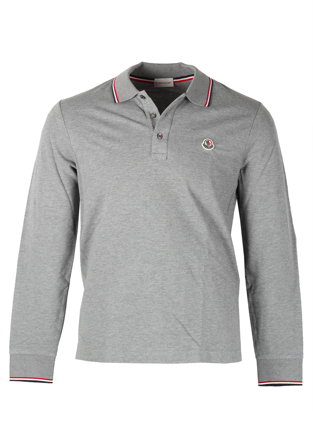 Moncler Gray Long Sleeve Polo Shirt Size L / 40R U.S.