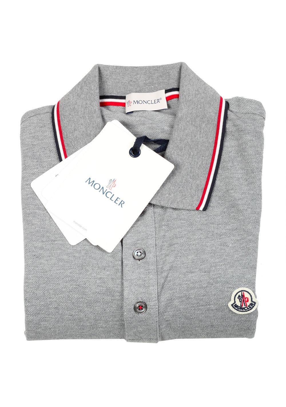 Moncler Gray Long Sleeve Polo Shirt Size L / 40R U.S.