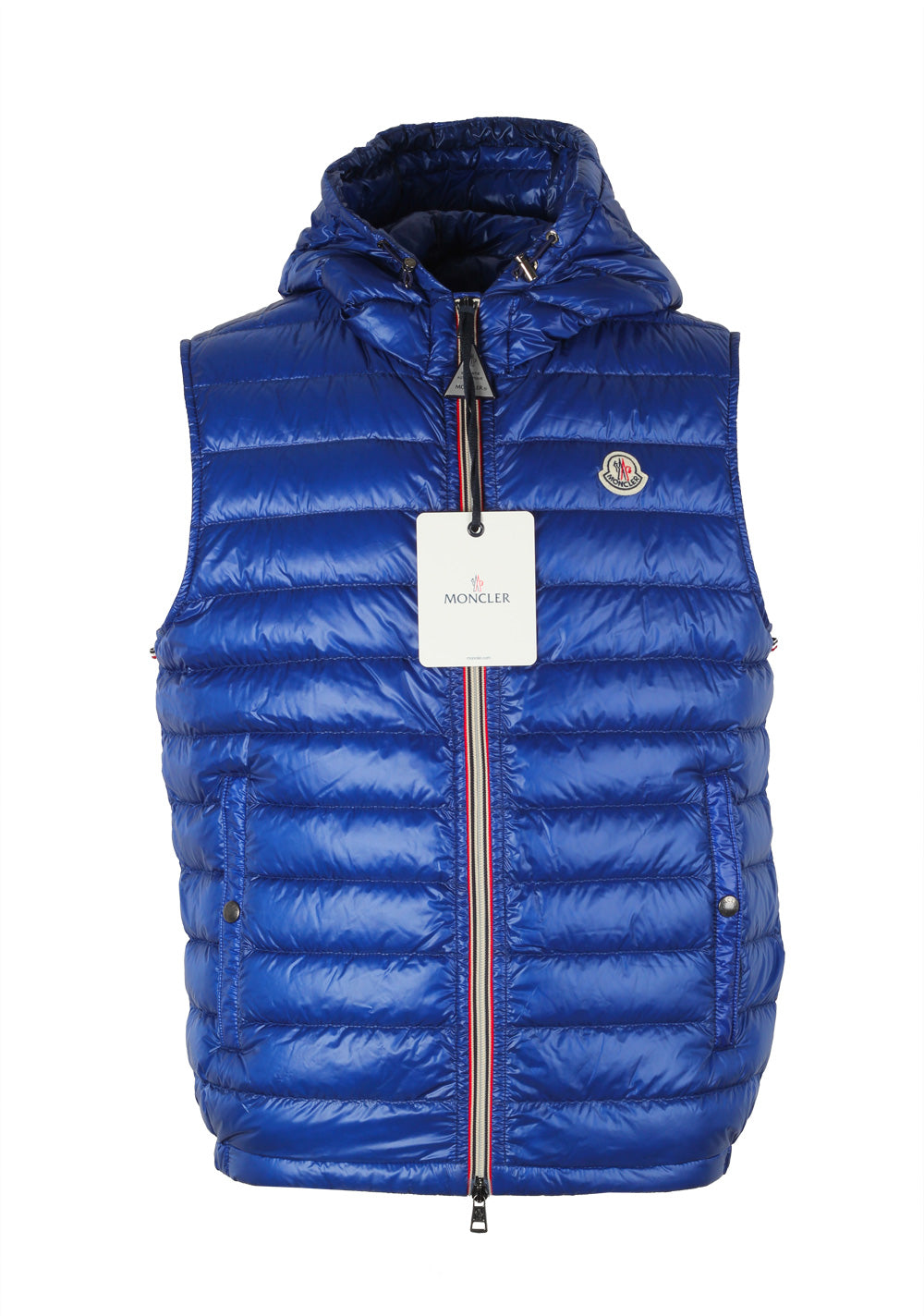 Moncler Blue Gien Hooded Shell Gilet Vest Size 3 / M / 50 / 40 U.S.