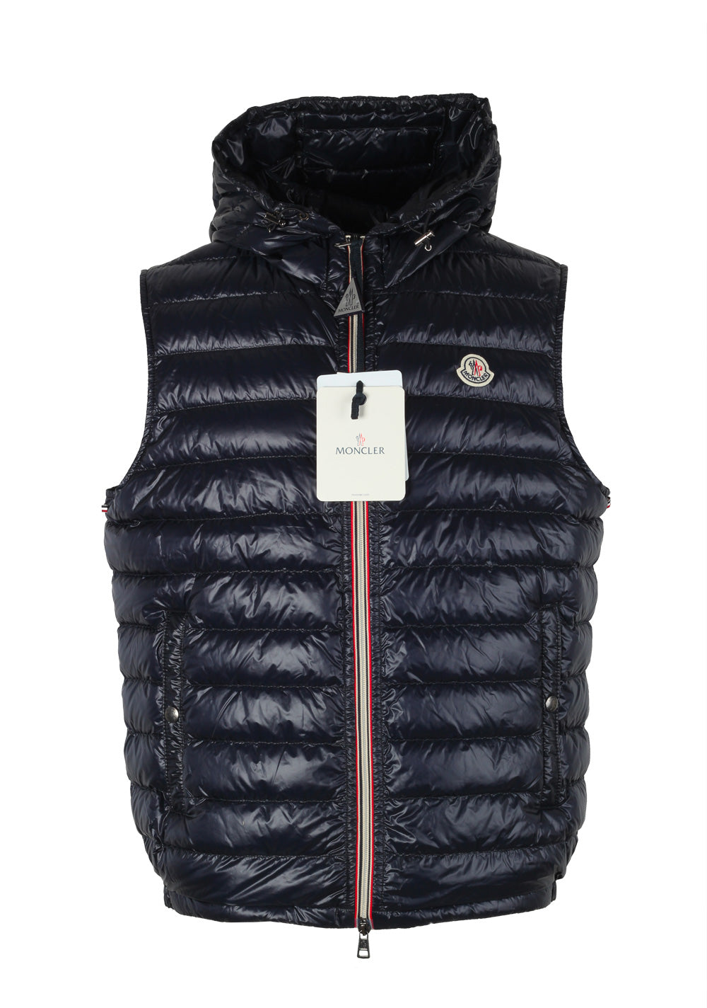 Moncler Blue Gien Hooded Shell Gilet Vest Size 5 / XL / 54 / 44 U.S.