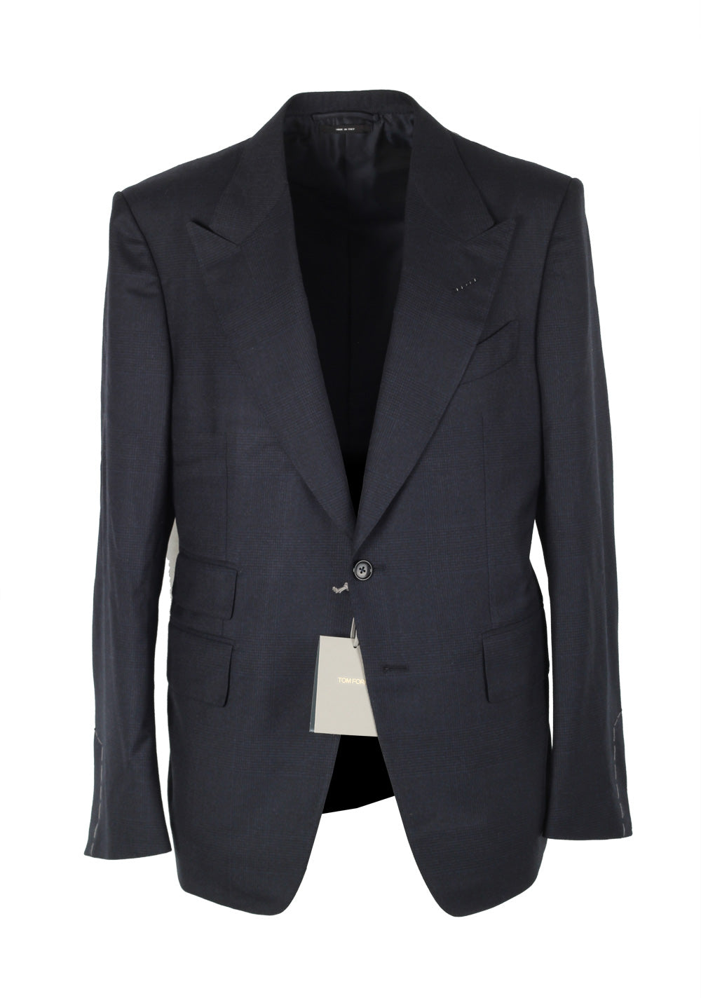 TOM FORD Checked Shelton Blue Suit Size 50C / 40S U.S. Wool
