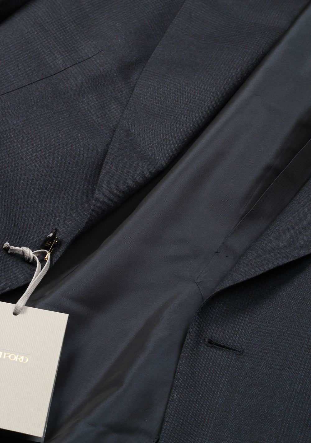 TOM FORD Checked Shelton Blue Suit Size 50C / 40S U.S. Wool