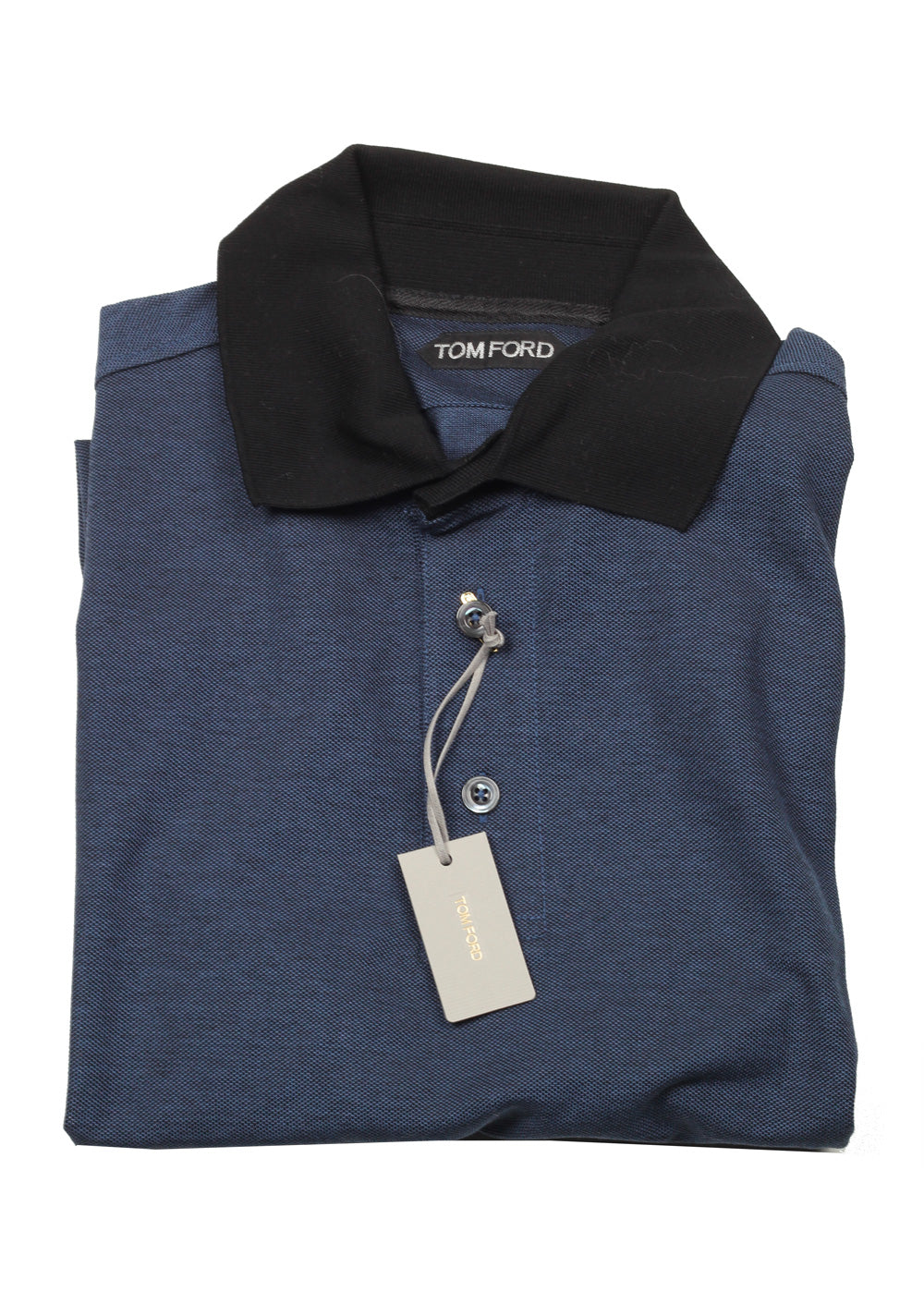 TOM FORD Blue Short Sleeve Polo Shirt Size 48 / 38R U.S.