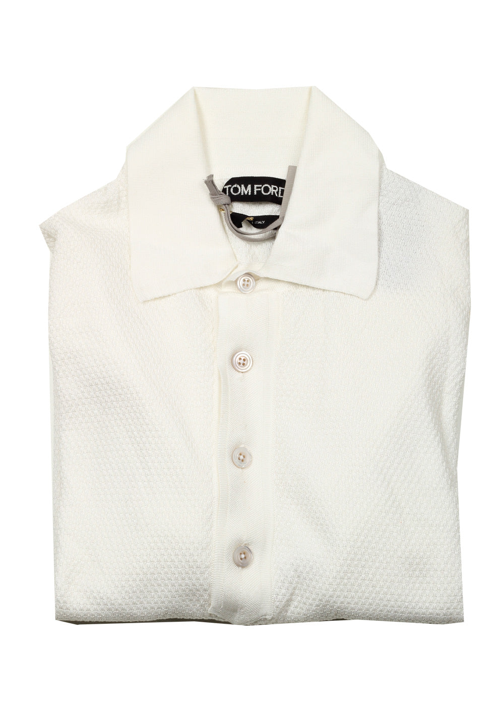 TOM FORD White Short Sleeve Polo Shirt Size 48 / 38R U.S.