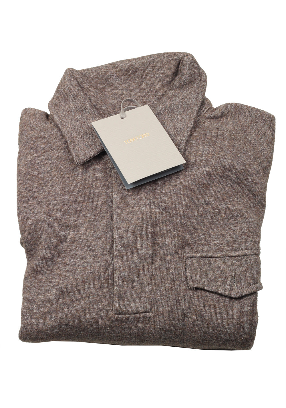 TOM FORD Gray Long Sleeve Jersey Polo Sweater Size 48 / 38R U.S.