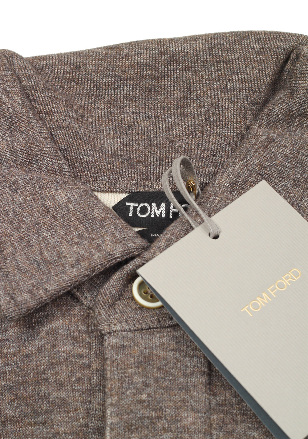 TOM FORD Gray Long Sleeve Jersey Polo Sweater Size 48 / 38R U.S.