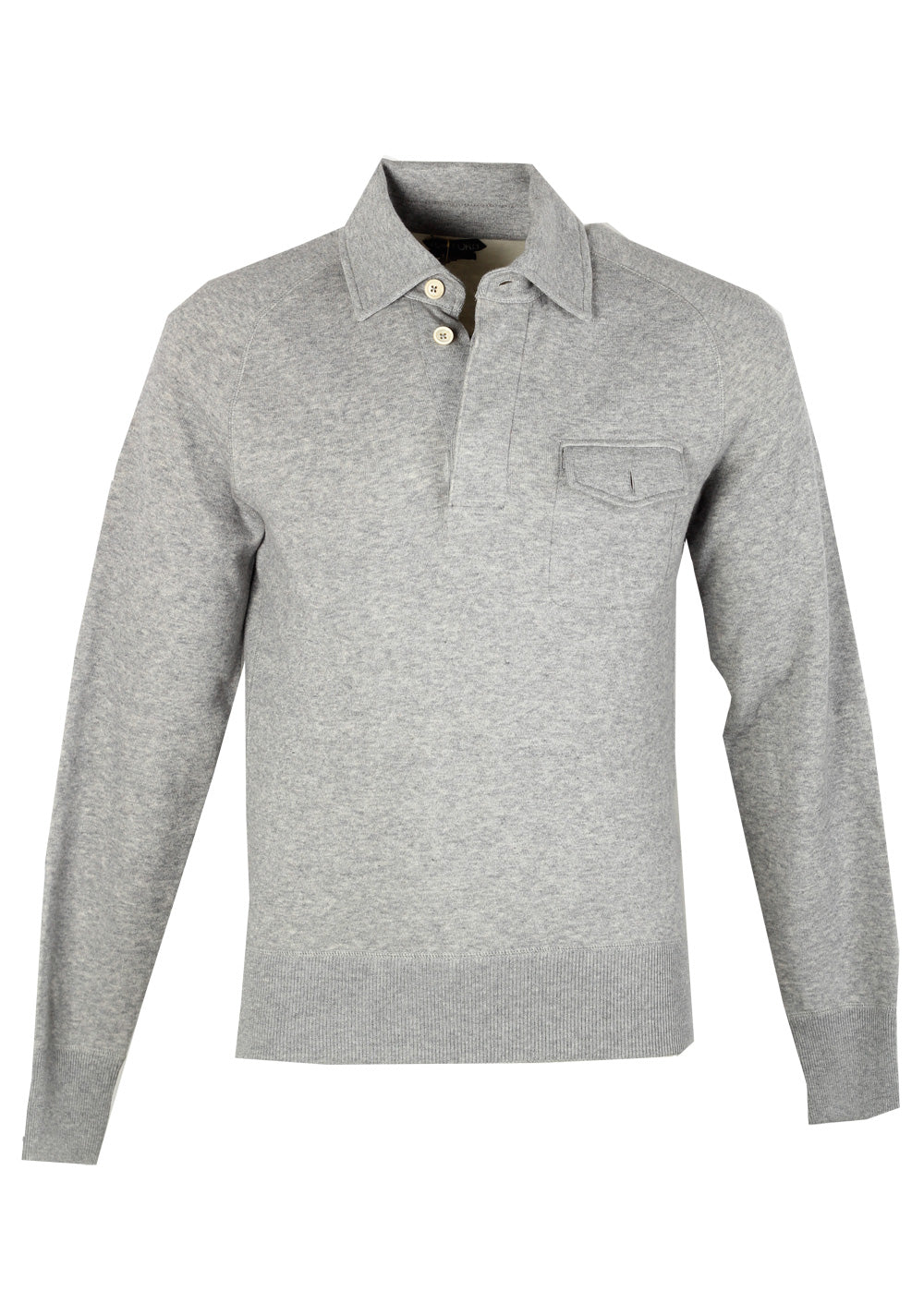 TOM FORD Gray Long Sleeve Jersey Polo Sweater Size 48 / 38R U.S.