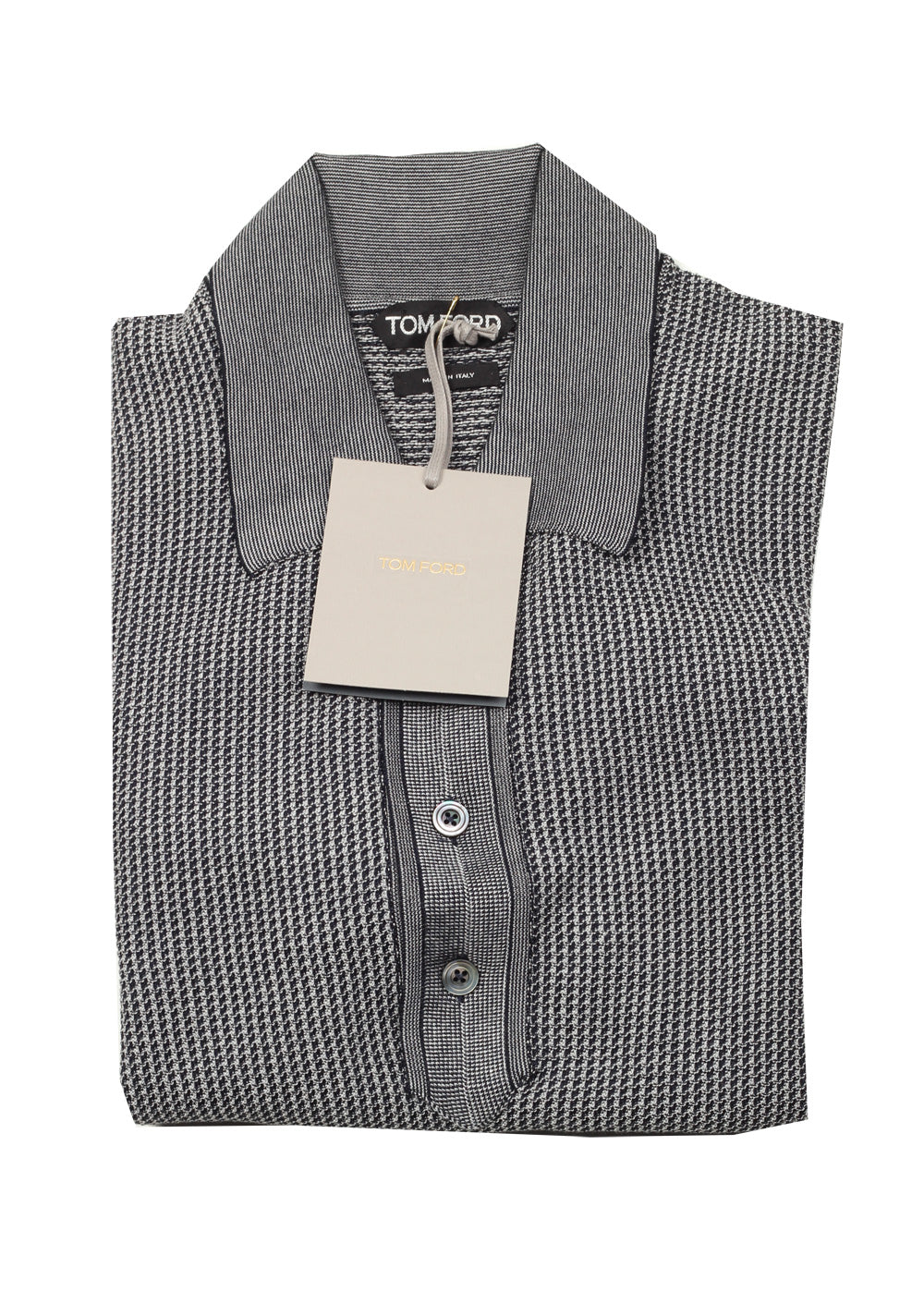 TOM FORD Gray Long Sleeve Polo Sweater Size 48 / 38R U.S. In Wool Silk