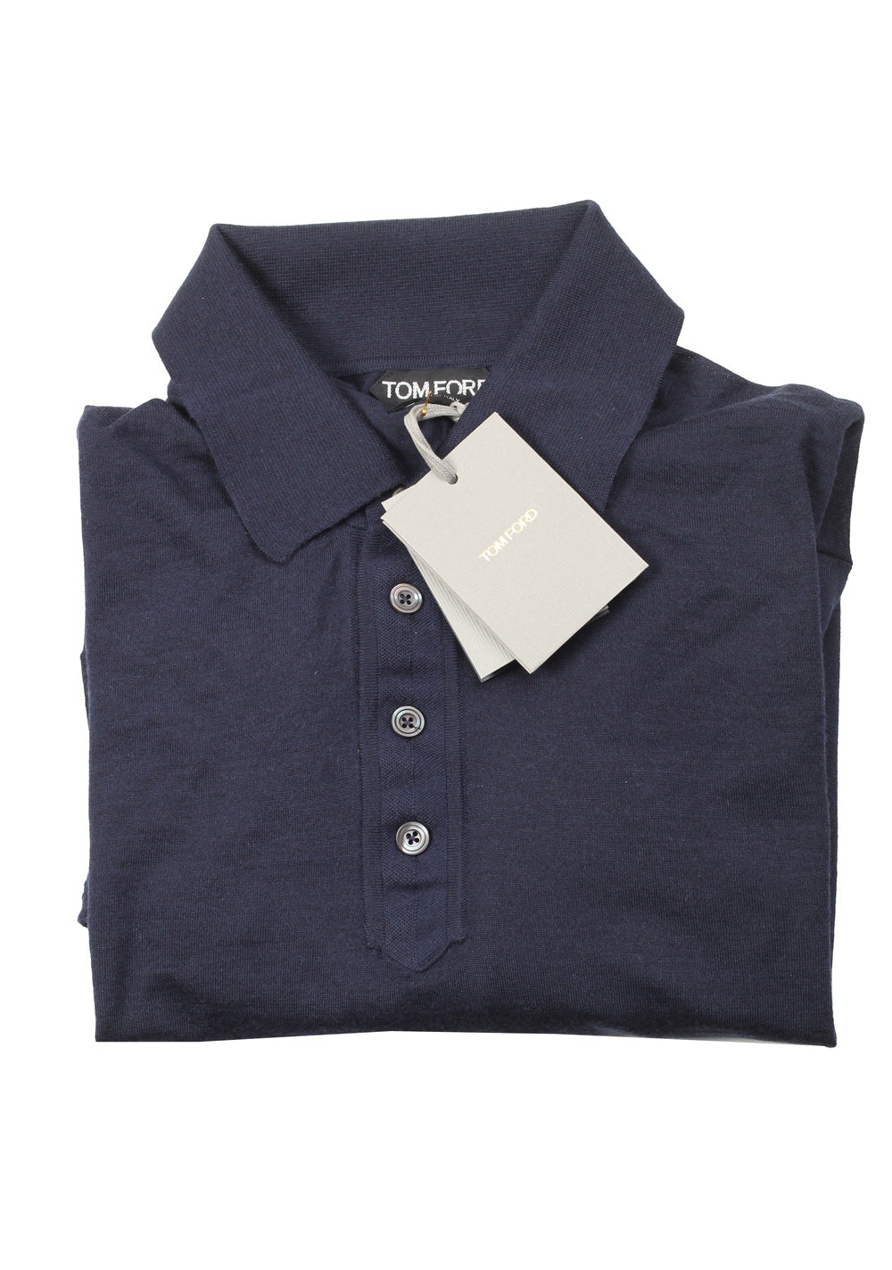TOM FORD Blue Long Sleeve Polo Sweater Size 56 / 46R U.S. In Cashmere