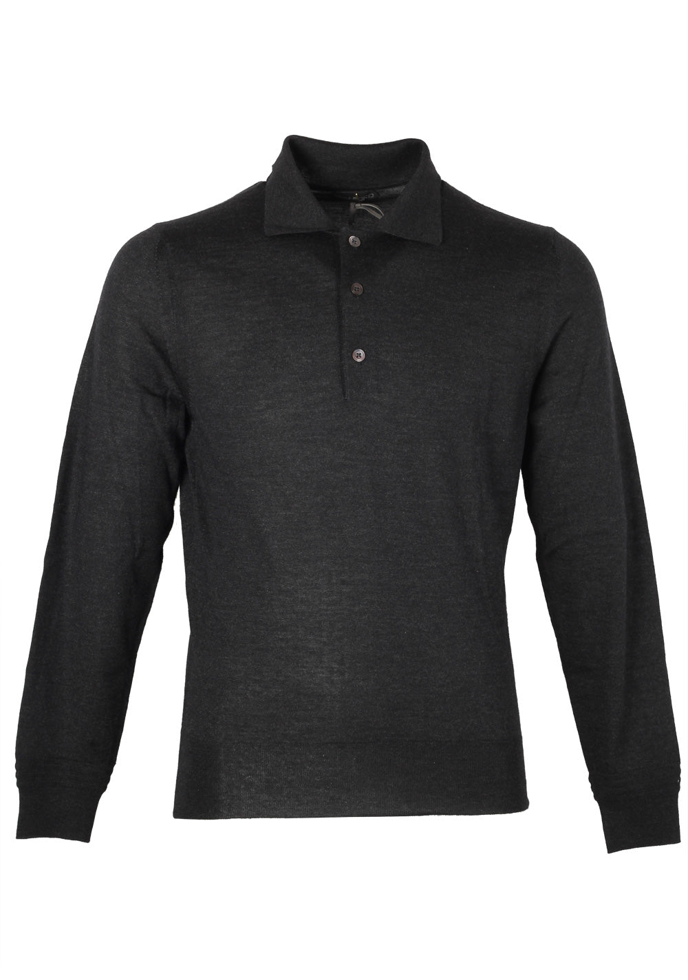 TOM FORD Black Long Sleeve Polo Sweater Size 48 / 38R U.S. In Cashmere Silk