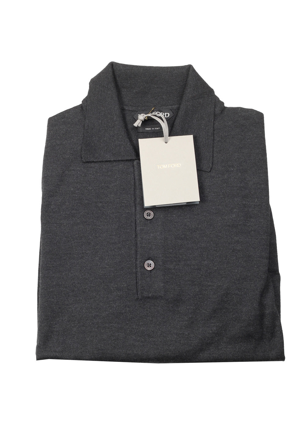 TOM FORD Black Long Sleeve Polo Sweater Size 48 / 38R U.S. In Cashmere Silk