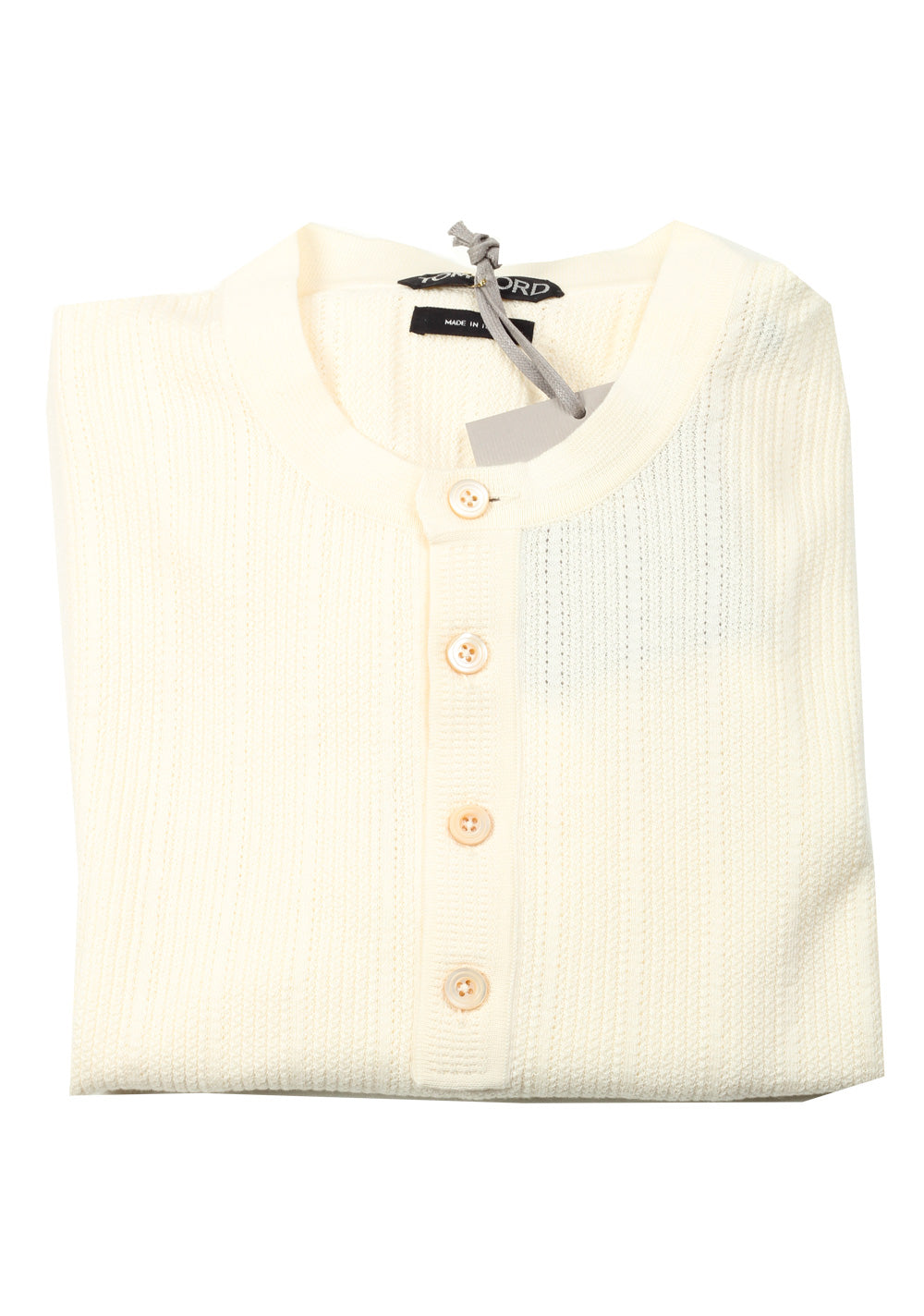 TOM FORD Off White Long Sleeve Henley Sweater Size 48 / 38R U.S. In Cashmere Blend