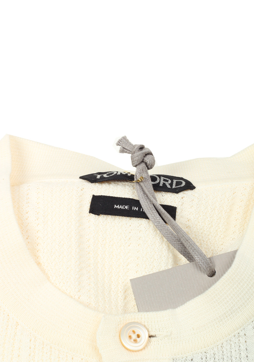 TOM FORD Off White Long Sleeve Henley Sweater Size 48 / 38R U.S. In Cashmere Blend