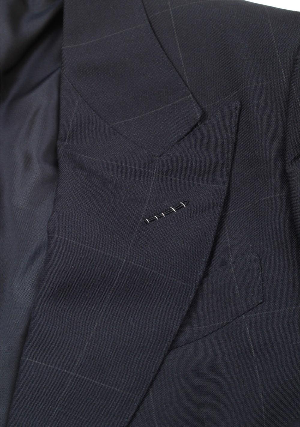 TOM FORD Shelton Checked Blue Suit Size 48 / 38R U.S. In Wool Mohair