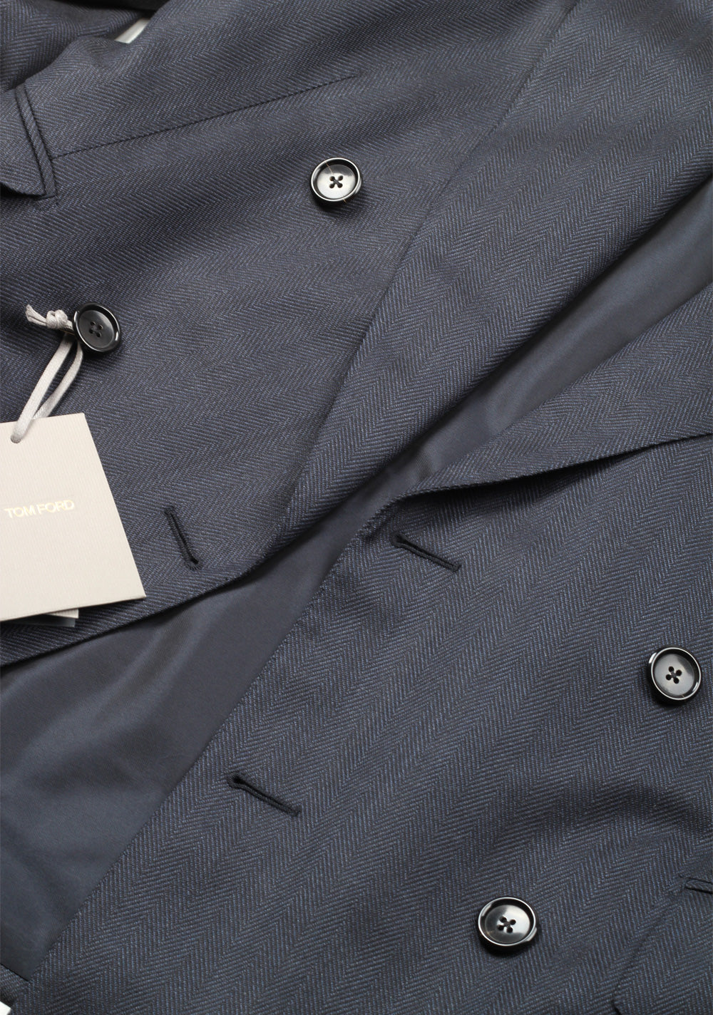 TOM FORD Shelton Double Breasted Blue Suit Size 48 / 38R U.S. In Wool