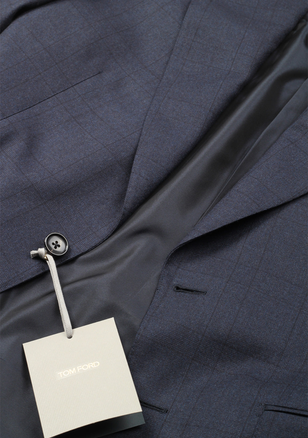 TOM FORD Shelton Checked Blue Suit Size 48 / 38R U.S. In Wool