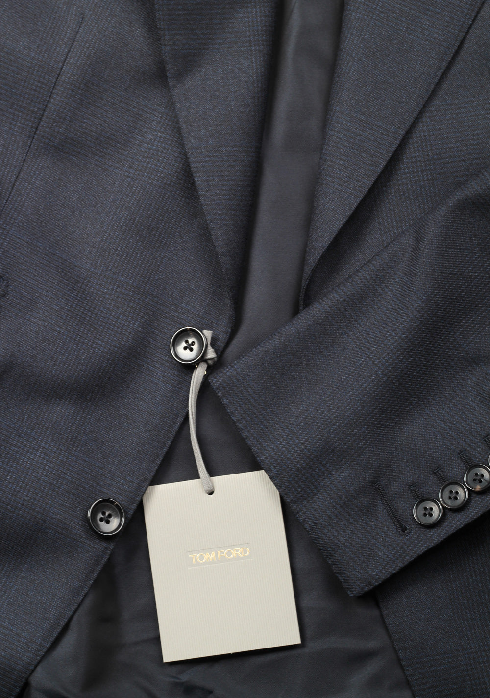 TOM FORD Shelton Checked Blue Suit Size 48 / 38R U.S. In Wool
