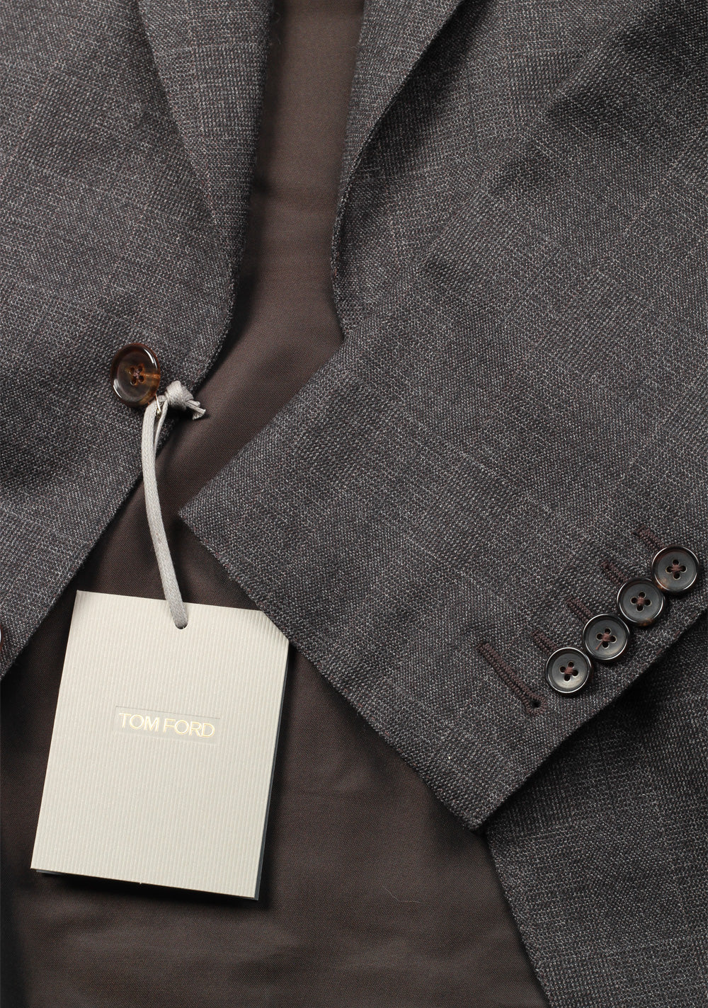 TOM FORD Shelton Checked Gray Suit Size 48 / 38R U.S. In Wool