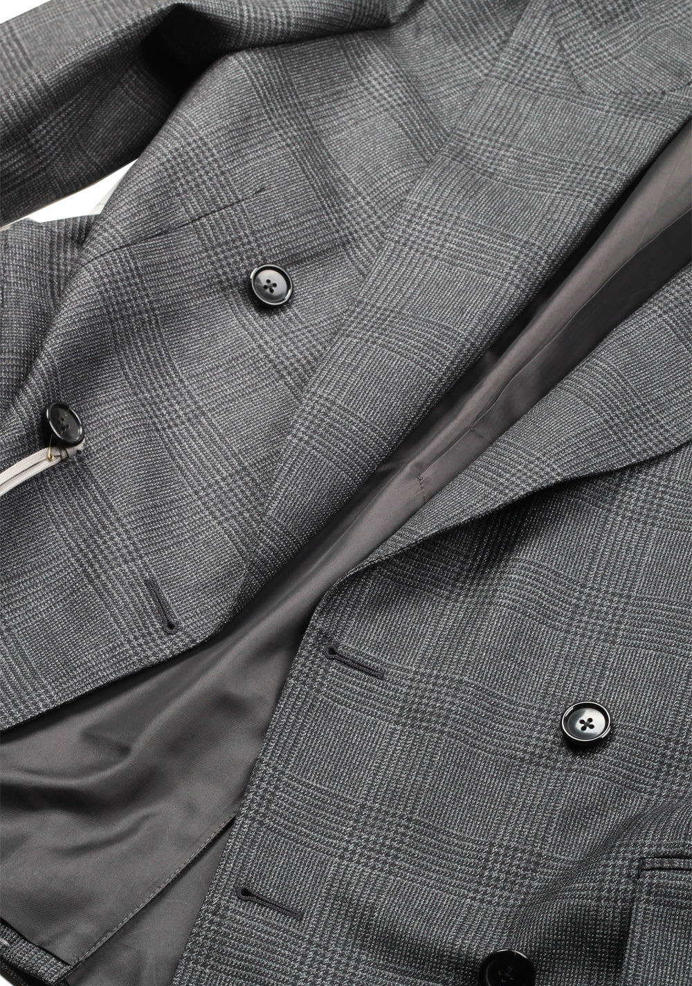TOM FORD Shelton Checked Double Breasted Gray Suit Size 48 / 38R U.S. In Mohair Wool