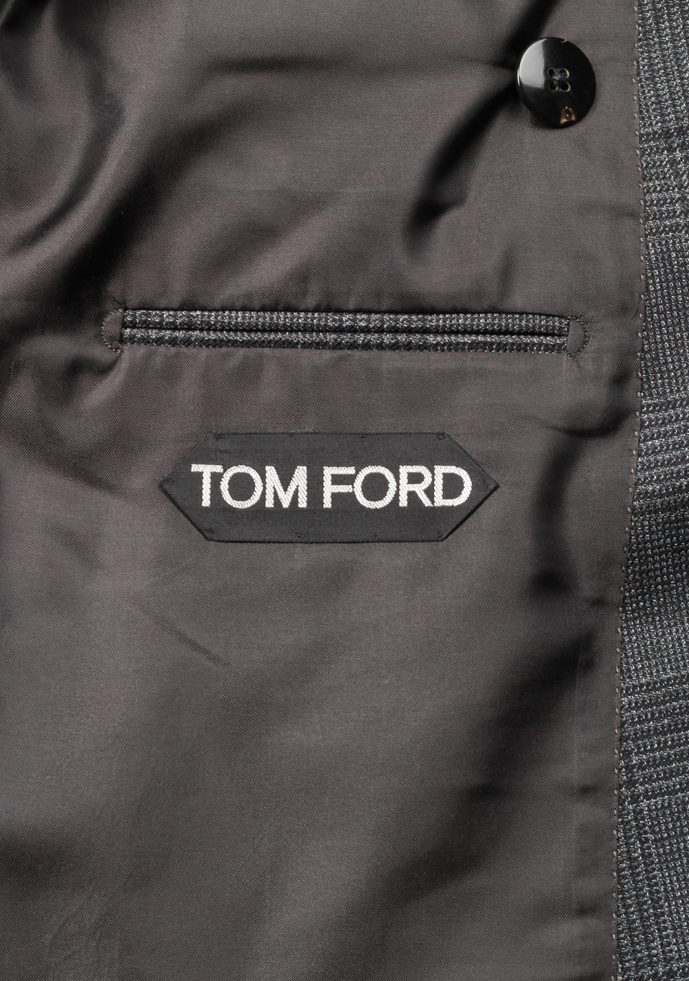 TOM FORD Shelton Checked Double Breasted Gray Suit Size 48 / 38R U.S. In Mohair Wool