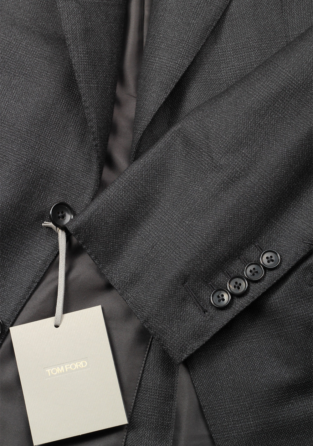 TOM FORD Shelton Checked Gray Suit Size 48 / 38R U.S. In Wool Silk