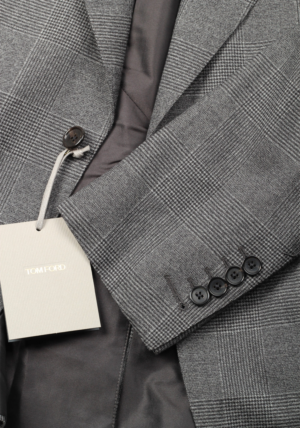 TOM FORD Shelton Checked Gray Suit Size 48 / 38R U.S. In Wool