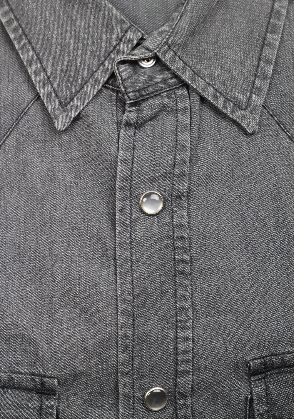 TOM FORD Solid Gray Denim Western Casual Shirt Size 39 / 15.5 U.S.