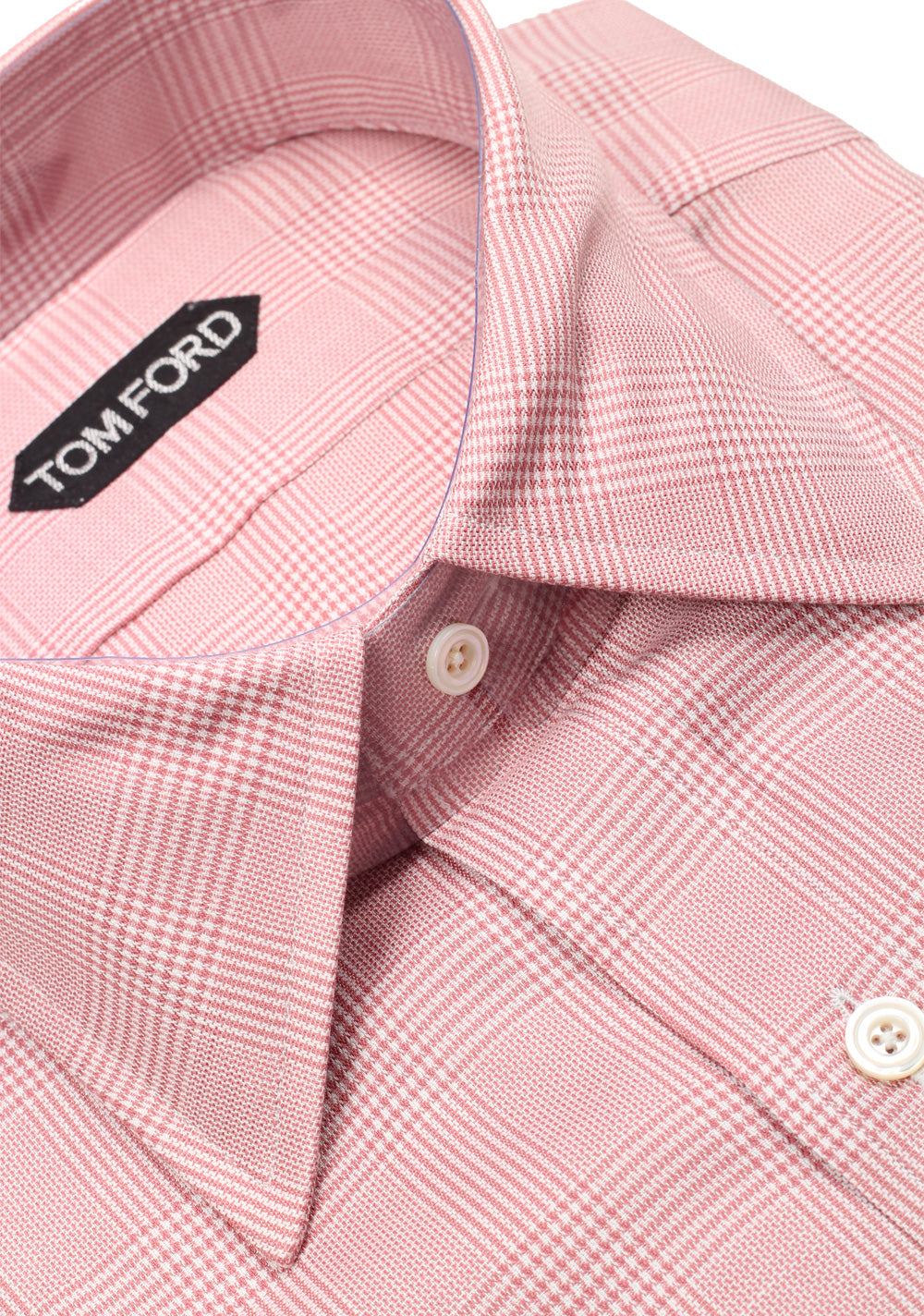 TOM FORD Checked White Pink Dress Shirt Size 40 / 15,75 U.S.