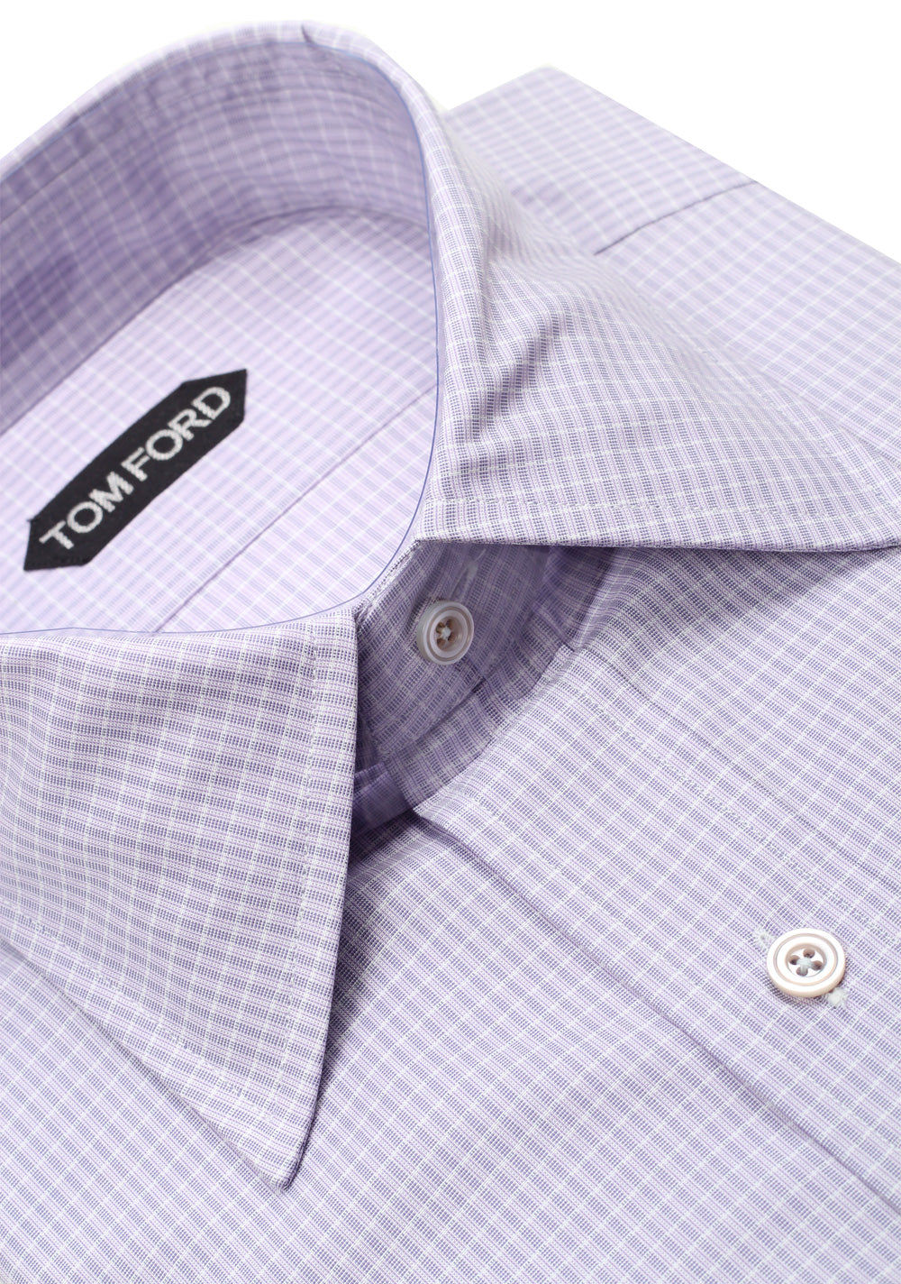 TOM FORD Checked Purple Dress Shirt Size 40 / 15,75 U.S.