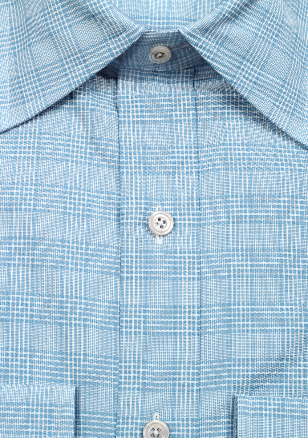 TOM FORD Checked White Blue Dress Shirt Size 40 / 15,75 U.S.