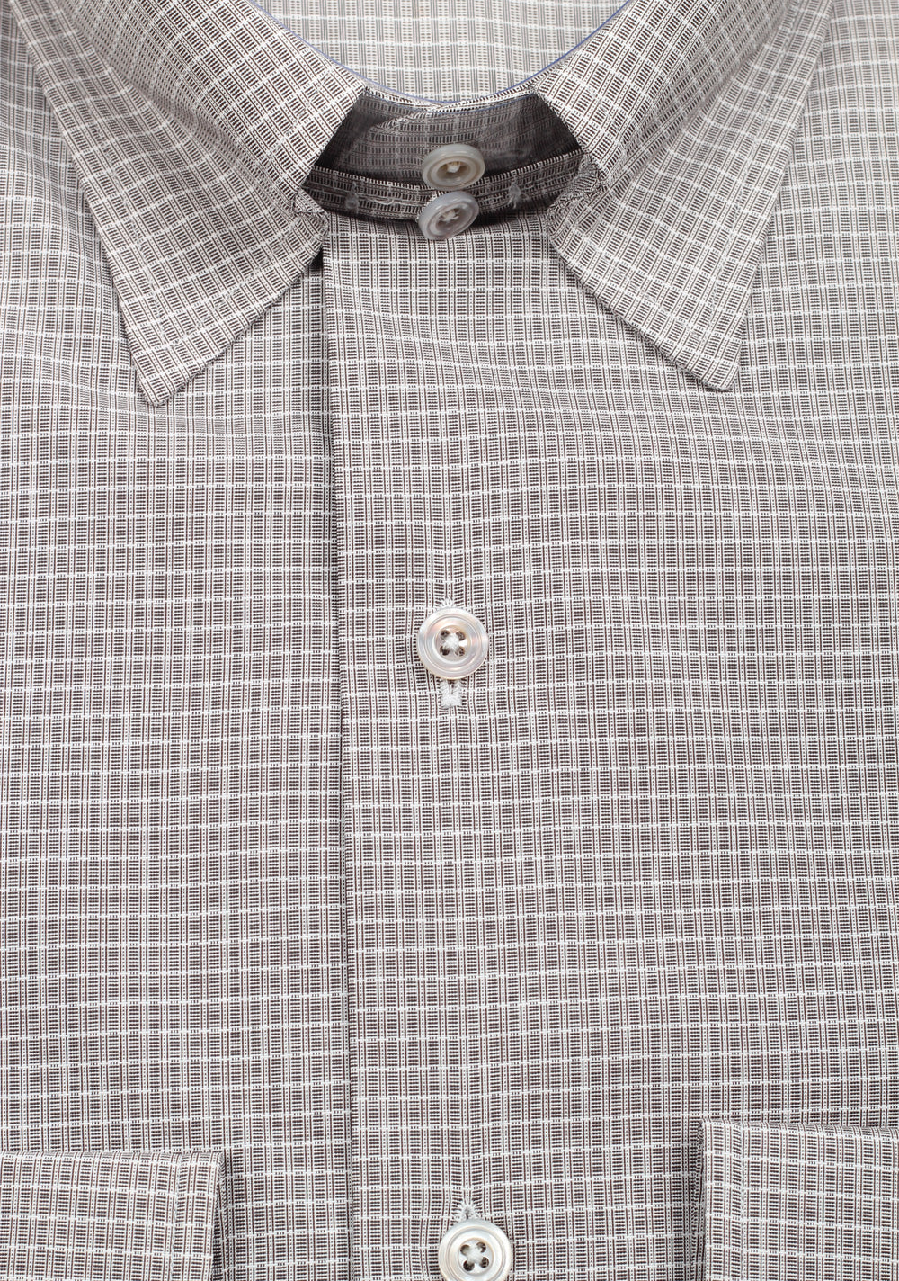 TOM FORD Checked Gray High Collar Dress Shirt Size 40 / 15,75 U.S.