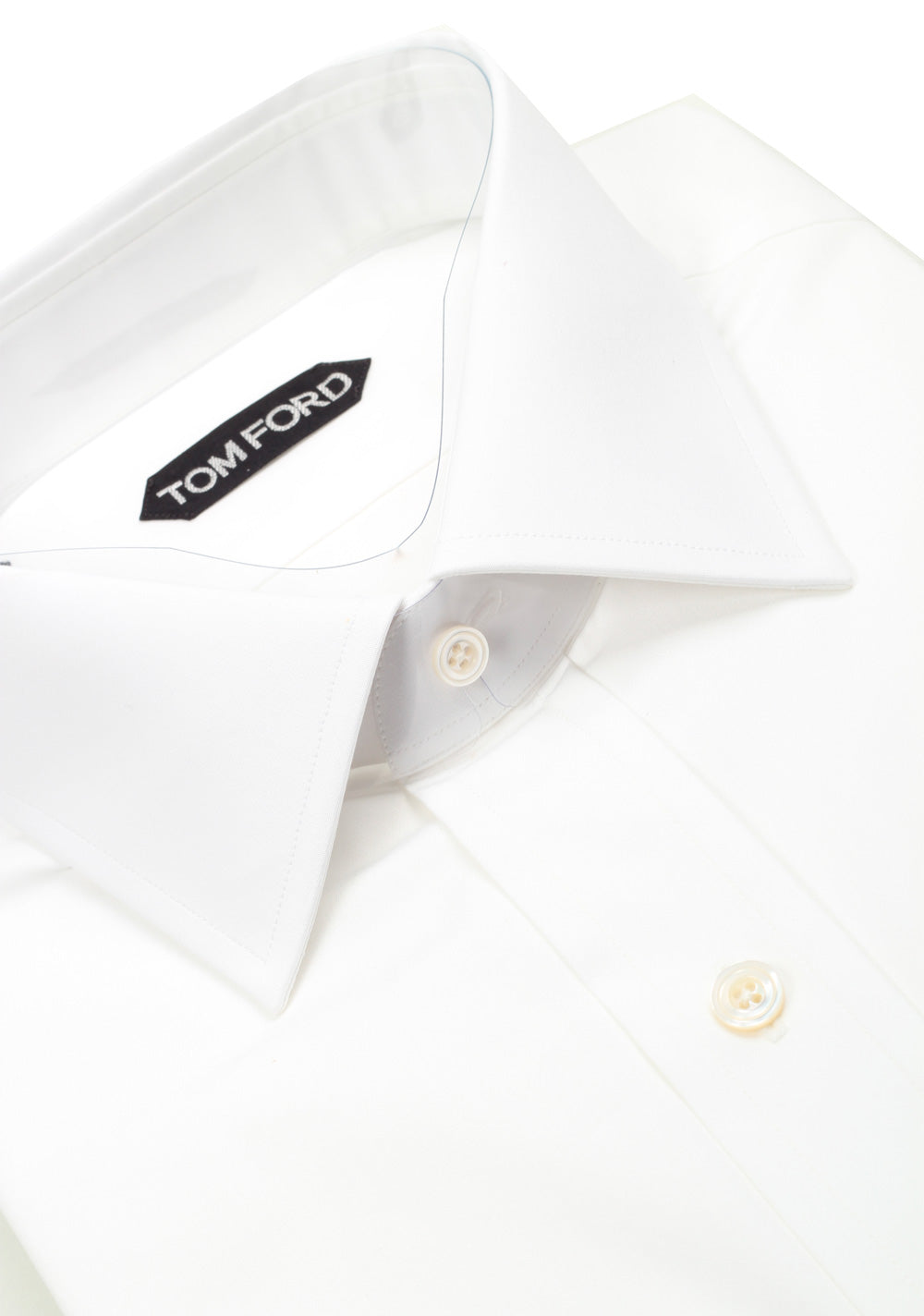 TOM FORD Solid White Dress Shirt Size 43 / 17 U.S.