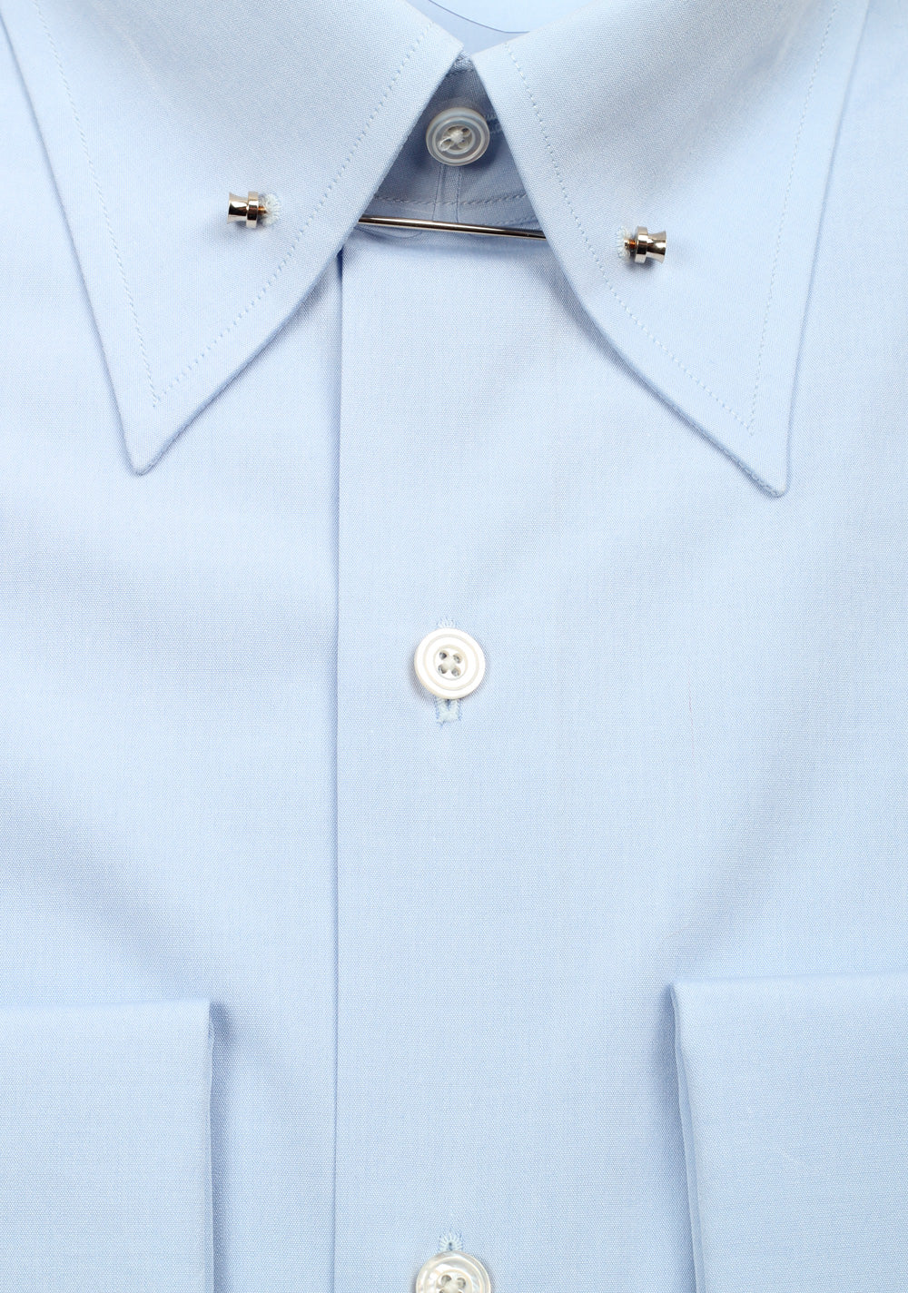 TOM FORD Solid Blue Poplin Metal Bar Dress Shirt Size 42 / 16,5 U.S.