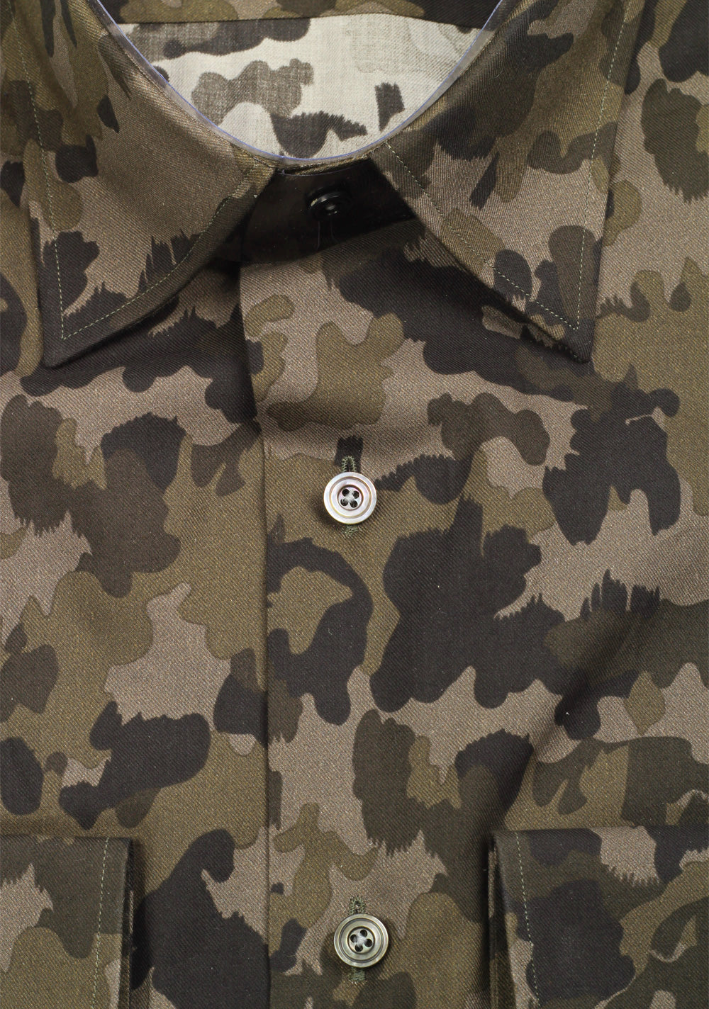TOM FORD Green Camouflage Shirt Size 44 / 17,5 U.S.