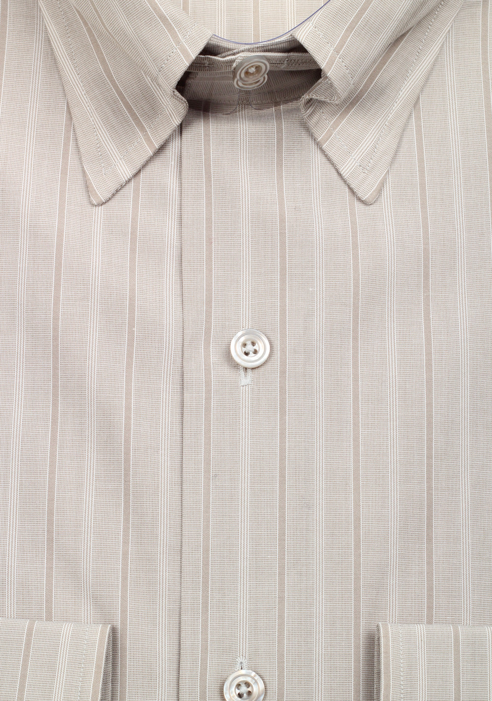 TOM FORD Striped Grayish Beige High Collar Dress Shirt Size 40 / 15,75 U.S.