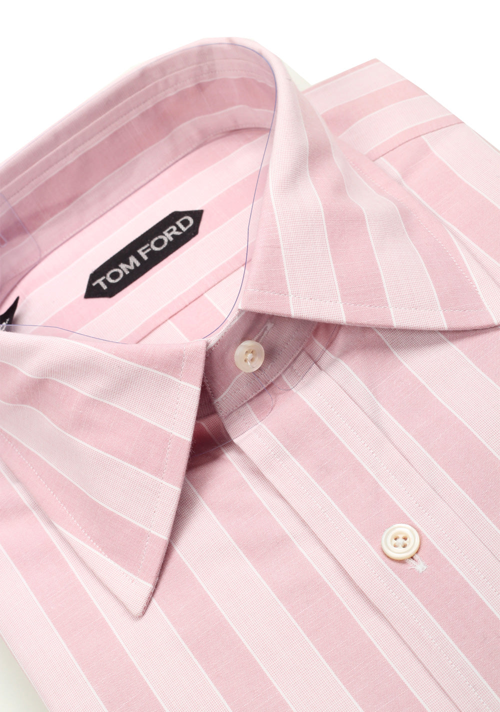 TOM FORD Striped Pink High Collar Dress Shirt Size 40 / 15,75 U.S.