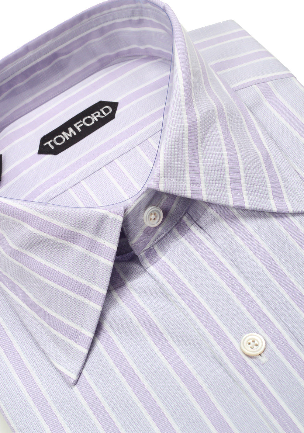 TOM FORD Striped Purple High Collar Dress Shirt Size 40 / 15,75 U.S.