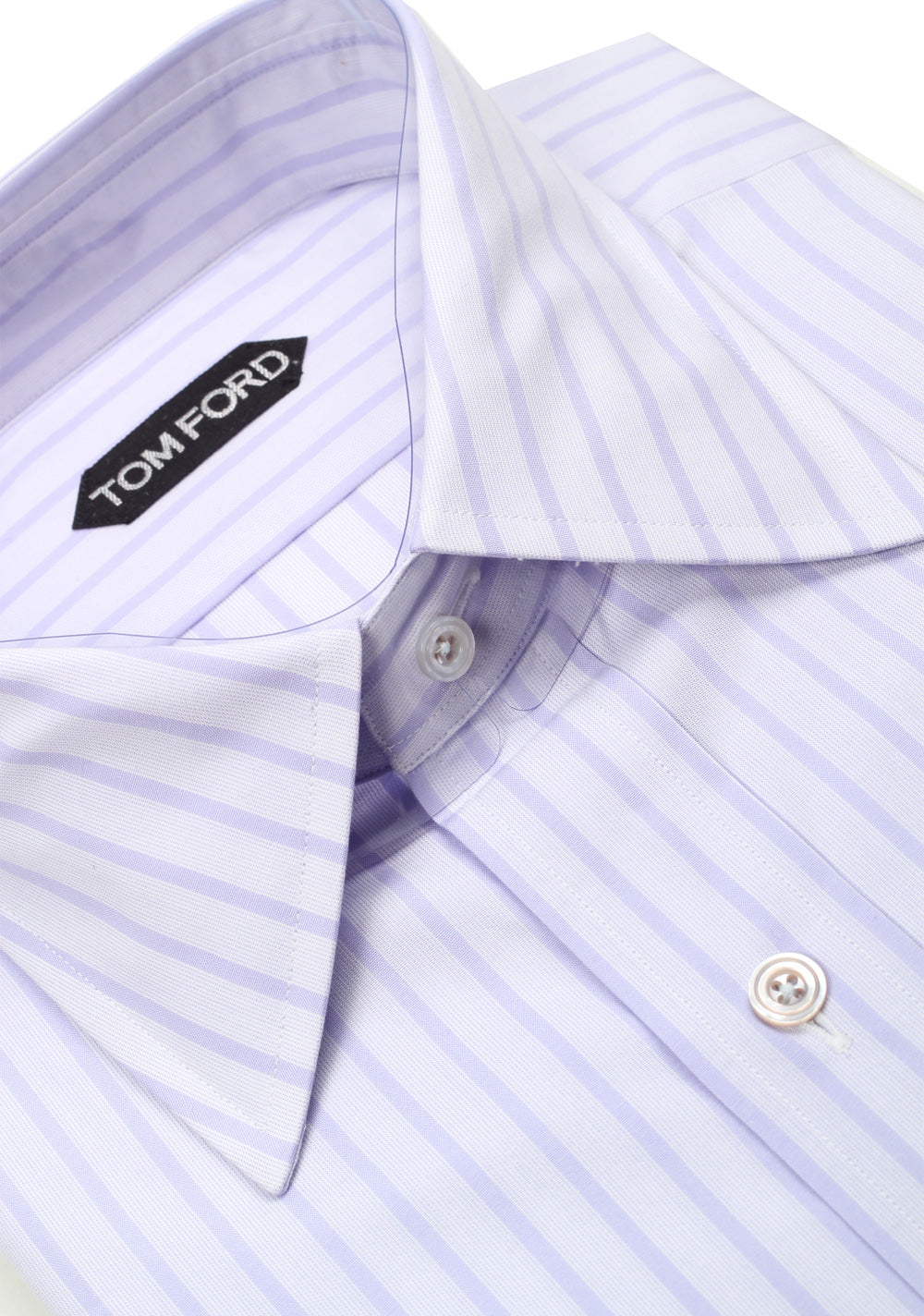 TOM FORD Striped Lilac High Collar Dress Shirt Size 40 / 15,75 U.S.
