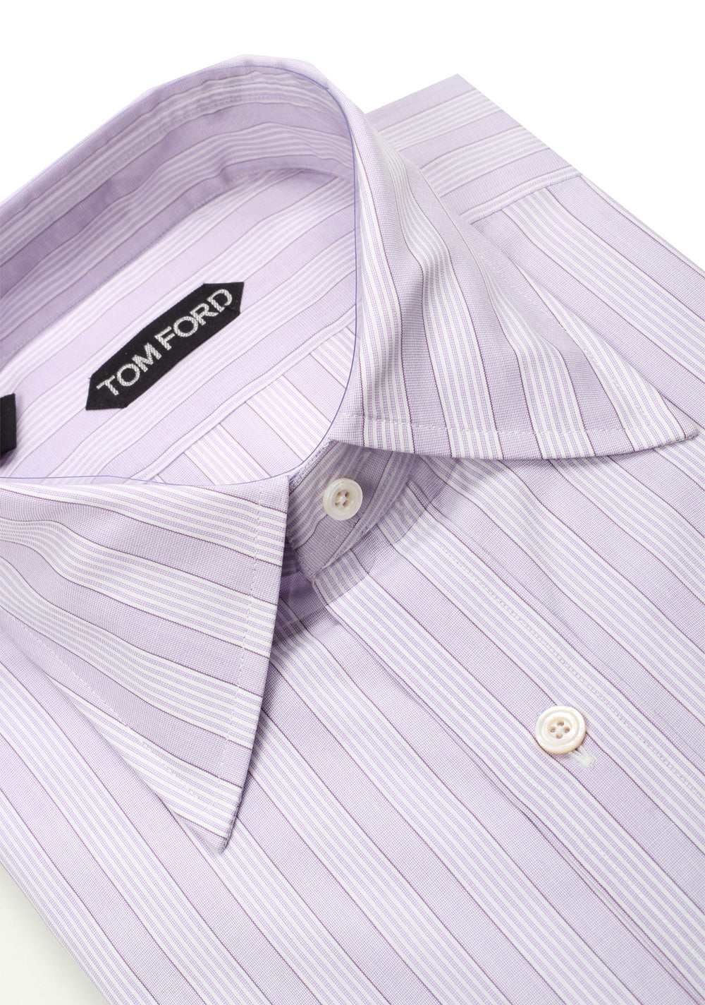 TOM FORD Striped Purple High Collar Dress Shirt Size 40 / 15,75 U.S.