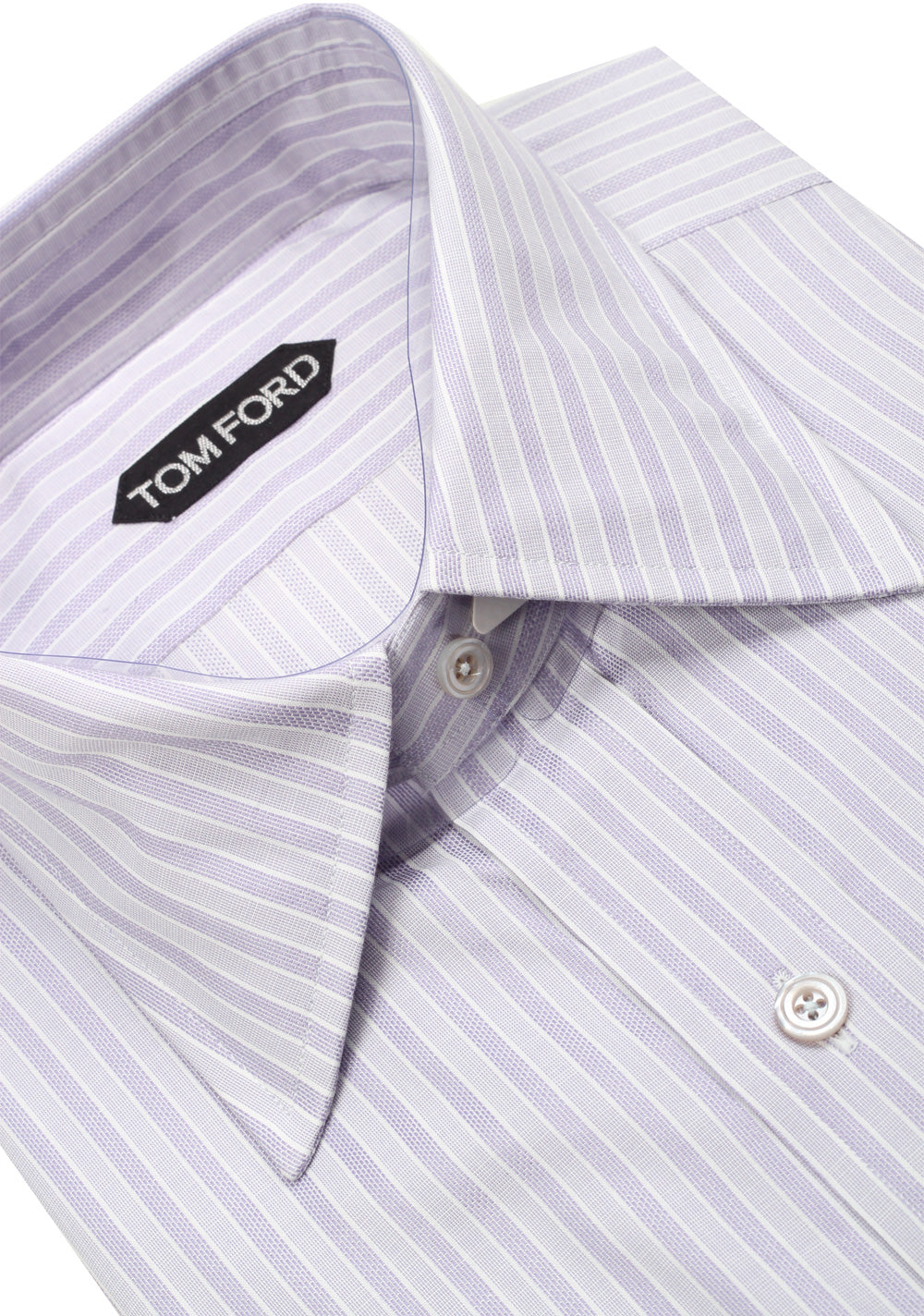 TOM FORD Striped Grayish Purple High Collar Dress Shirt Size 40 / 15,75 U.S.