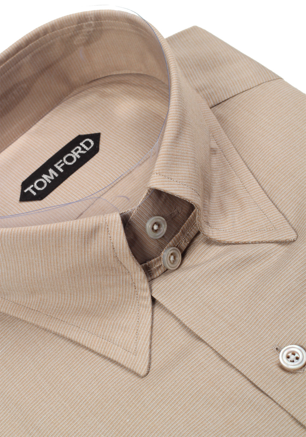 TOM FORD Grayish Beige High Collar Dress Shirt Size 40 / 15,75 U.S.