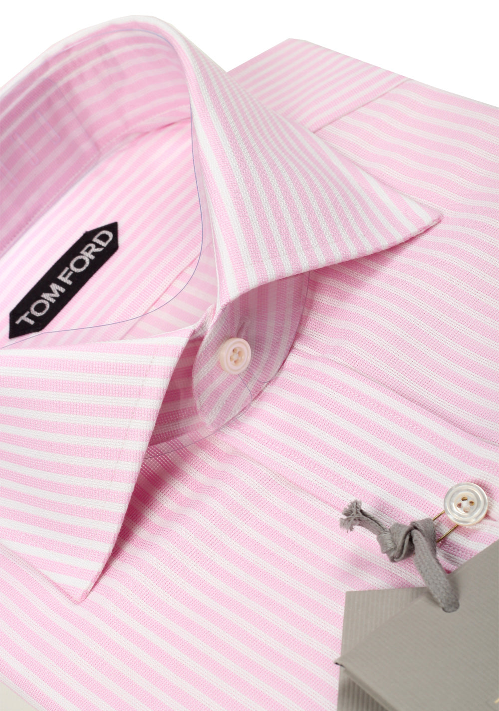 TOM FORD Striped White Pink Dress Shirt Size 40 / 15,75 U.S.