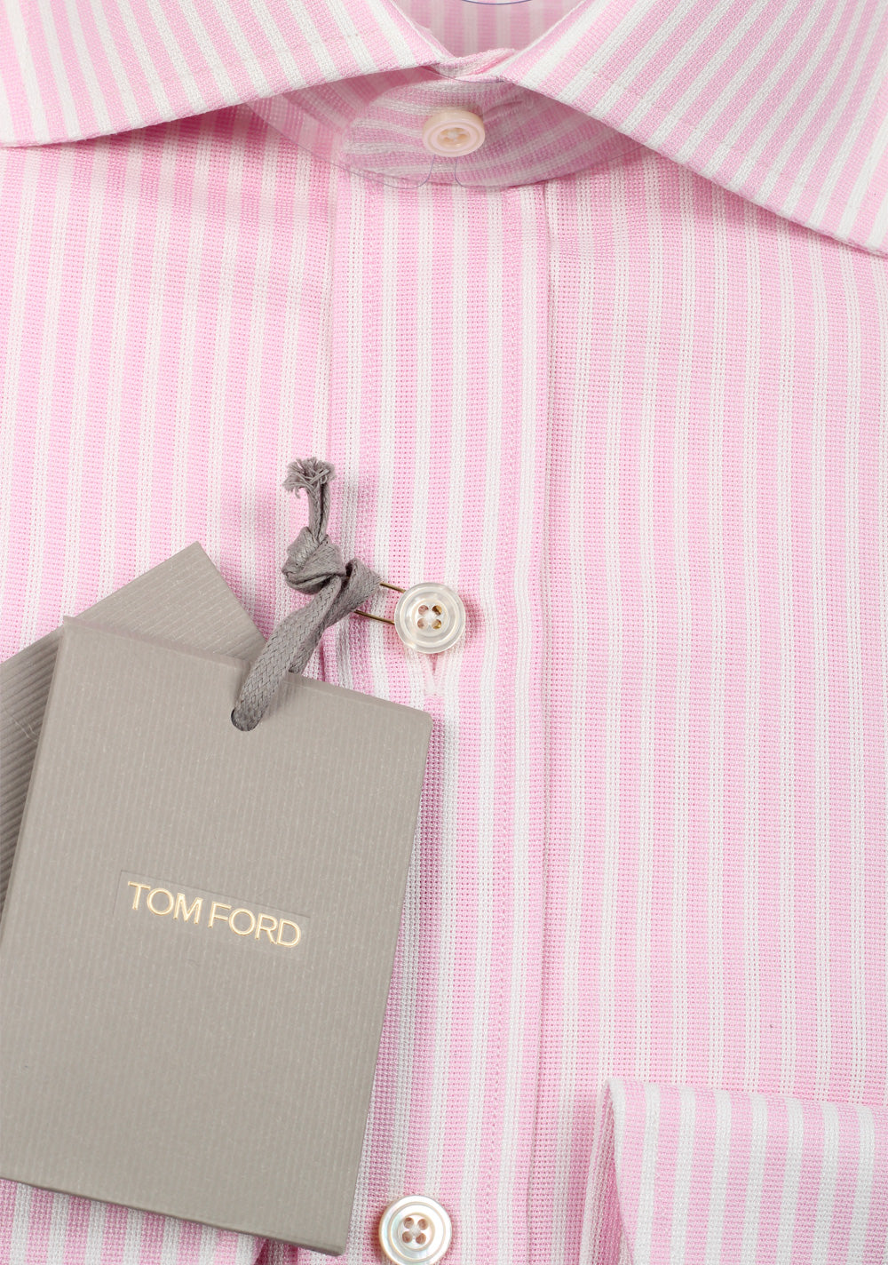 TOM FORD Striped White Pink Dress Shirt Size 40 / 15,75 U.S.