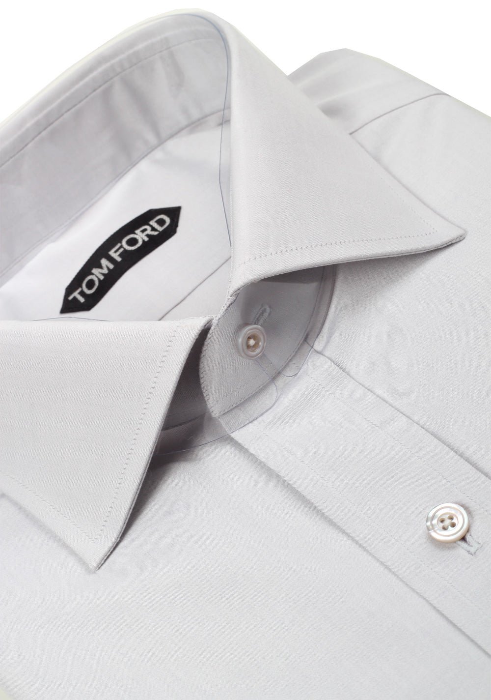 TOM FORD Solid Gray Dress Shirt Size 43 / 17 U.S.