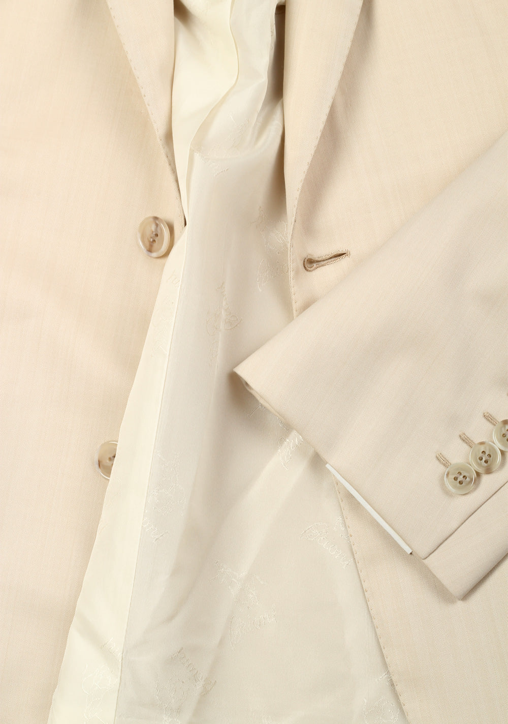 Brioni Brunico Ivory Sport Coat Size 56 / 46R U.S. In Wool Super 150s