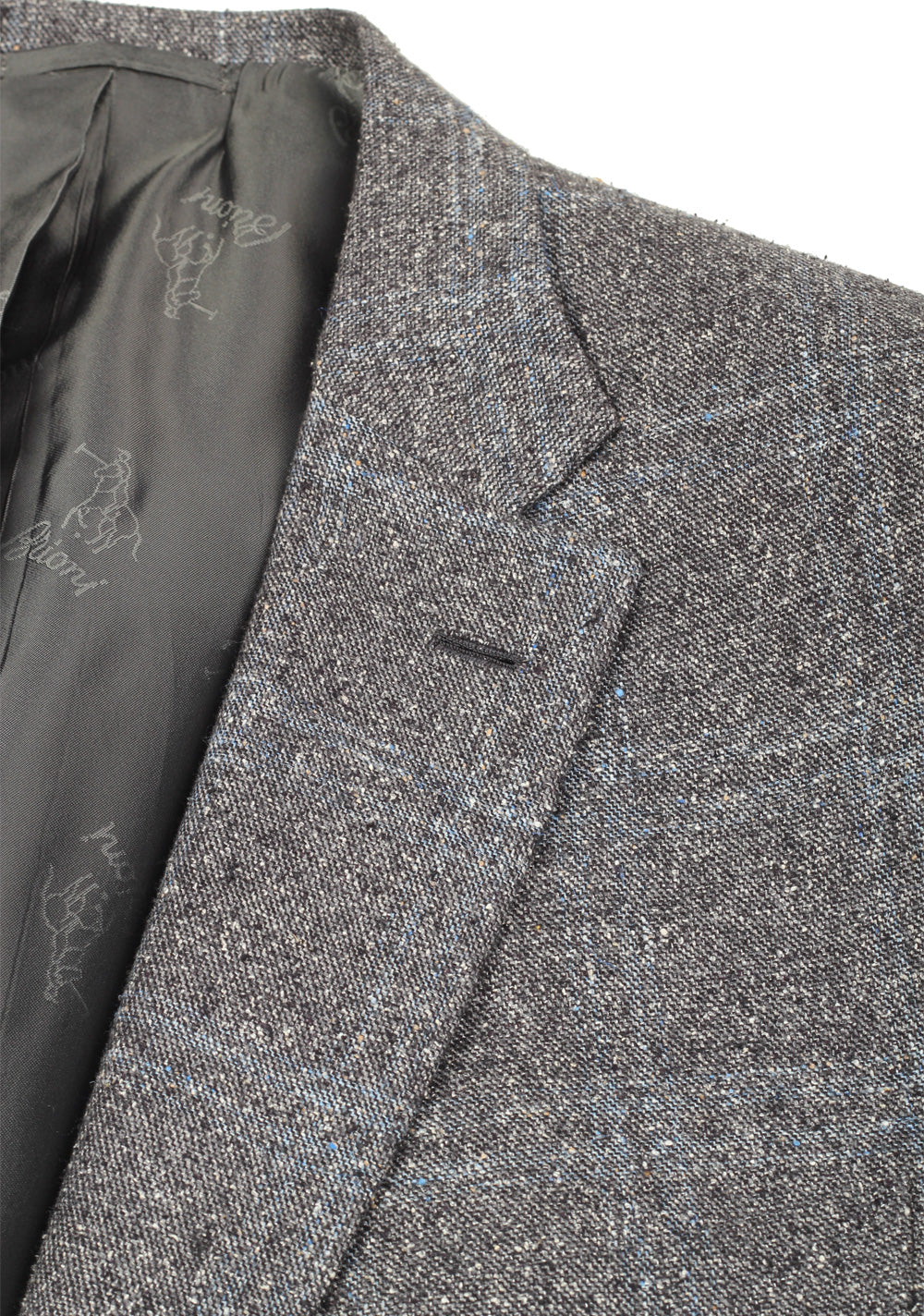 Brioni Brunico Checked Gray Coat Size 58 / 48R U.S. In Silk Wool