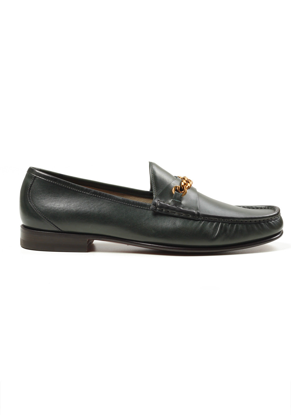 TOM FORD York Green Leather Chain Loafers Shoes Size 9 UK / 10 U.S.